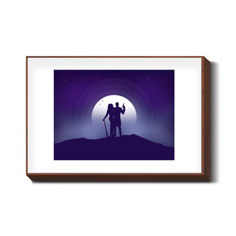 Joker & Harley Quinn Moon Night Wall Art