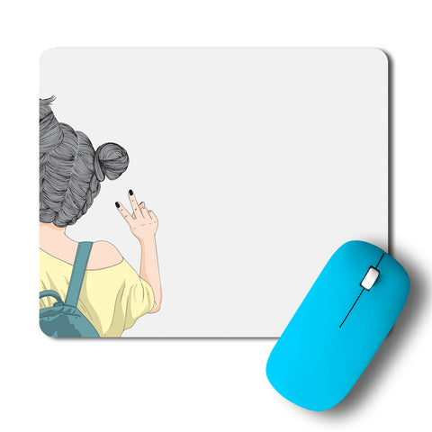 Cool Girl With A Backpack Artwork Mousepad