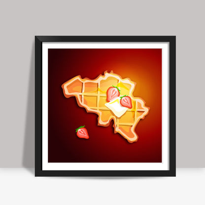 Food Maps - Belgium Square Art Prints