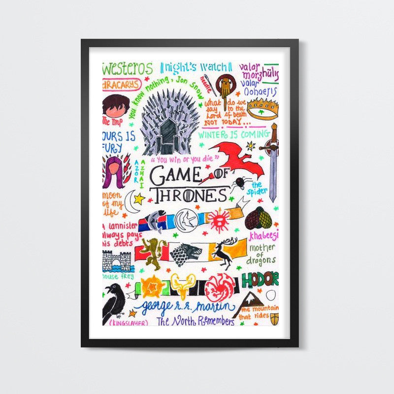 Game of Thrones Doodle Wall Art