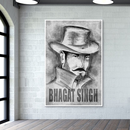 Bhagat Singh sketch Wall Art