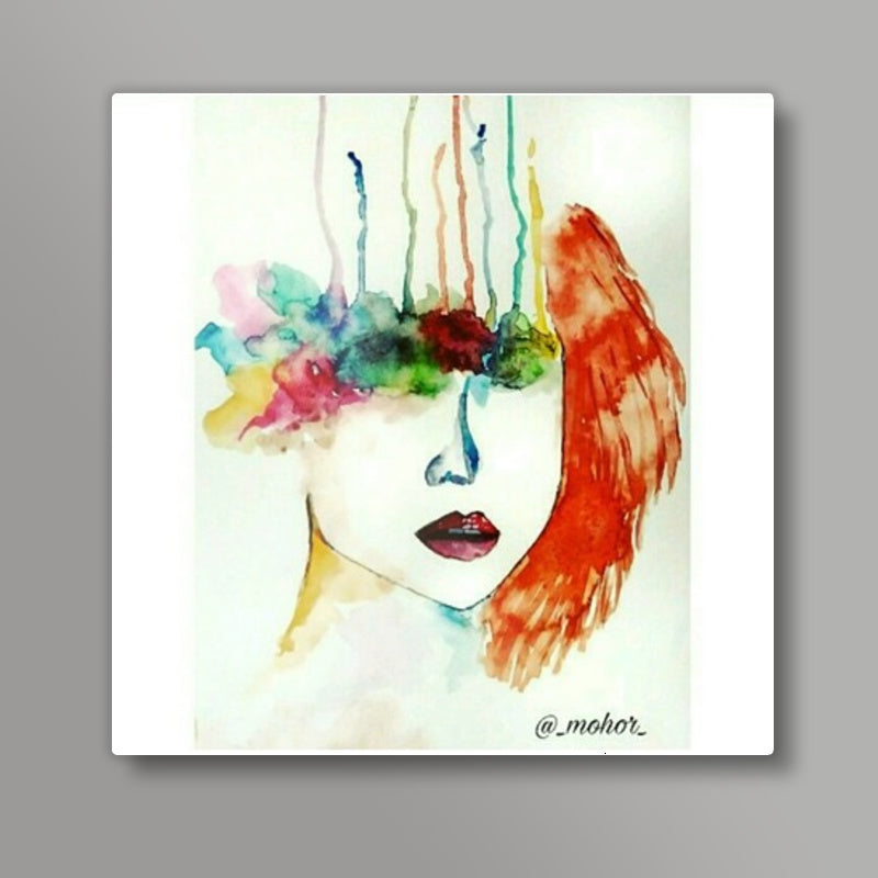 Abstract : only if we didnt have eyes there wouldnt be anyone to judge us  Square Art Prints