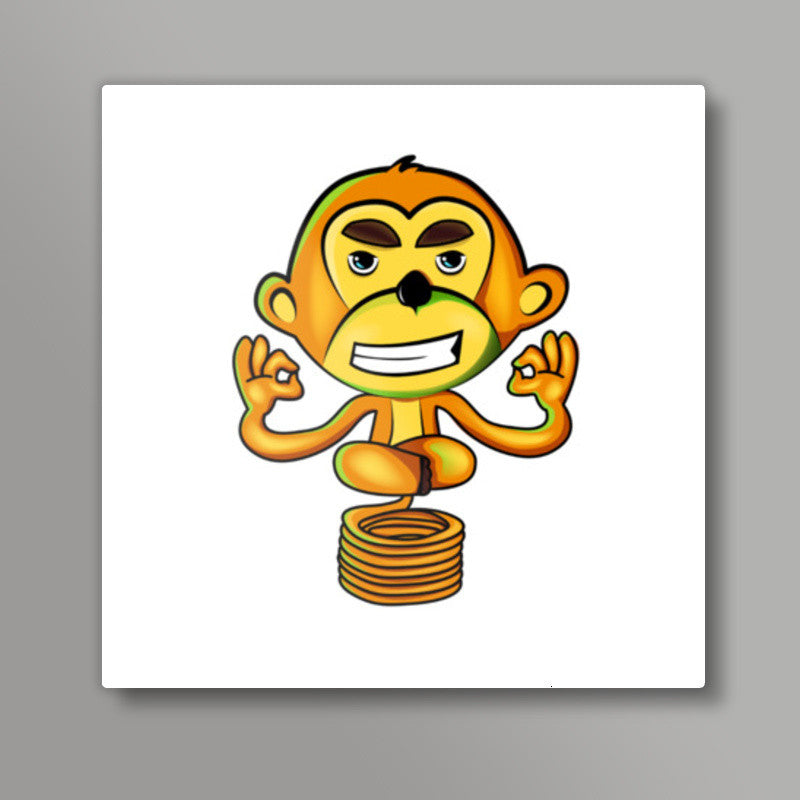 Yogi Monkey Square Art Prints