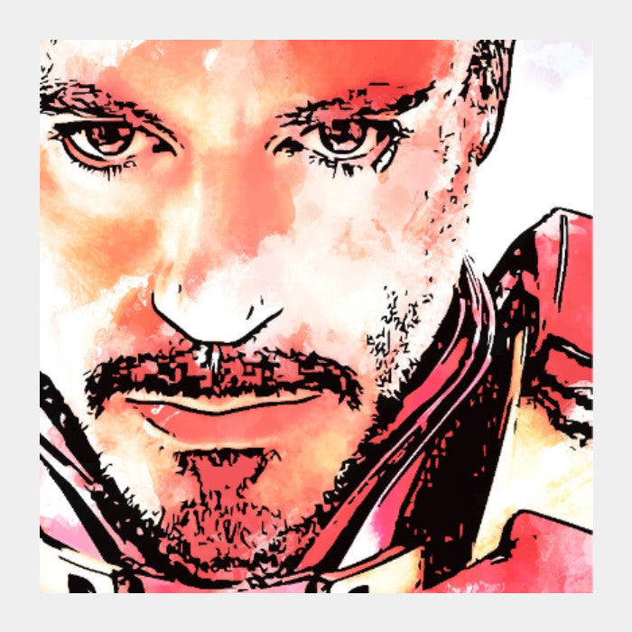 Square Art Prints, Iron Man Robert Downey Jr. Movie Character Artwork