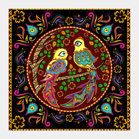 Madhubani Birds Square Art Prints