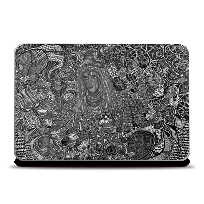 Laptop Skins, Hi-tech Shiva b&w Laptop Skins
