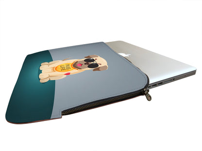 Flat Pug With Modern Style Laptop Sleeve