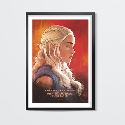 Game of Thrones | Daenerys Targaryen | red Wall Art