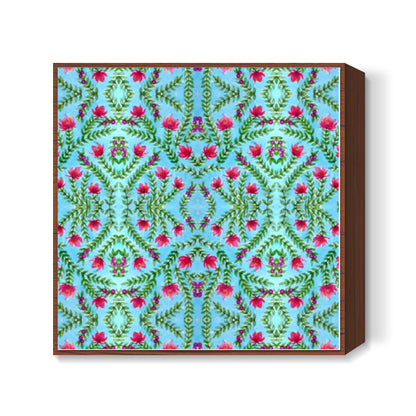 Beautiful Watercolor Painting Spring Floral Pattern Background Square Art Prints