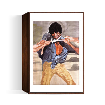 Angry young man Amitabh Bachchan in action Wall Art
