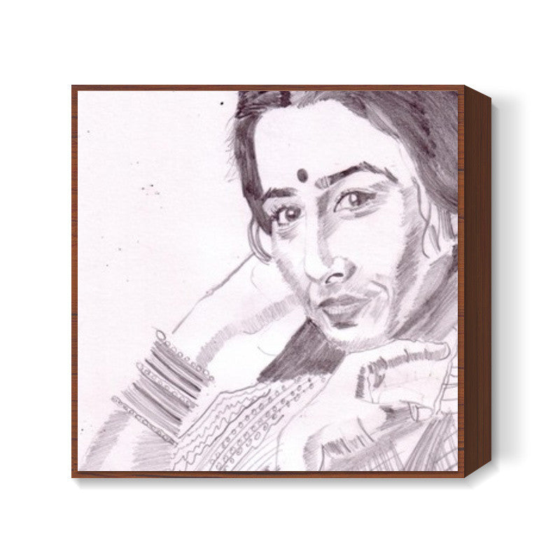 Bollywood star Vidya Balan blends glamour and grace Square Art Prints