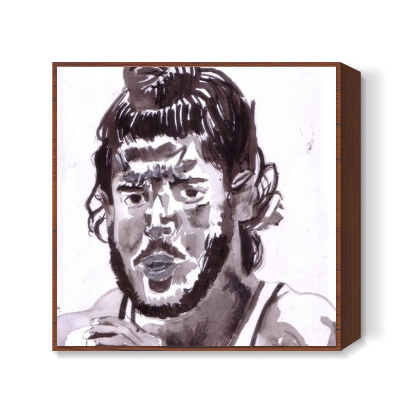 Farhan Akhtar as Milkha Singh Square Art Prints