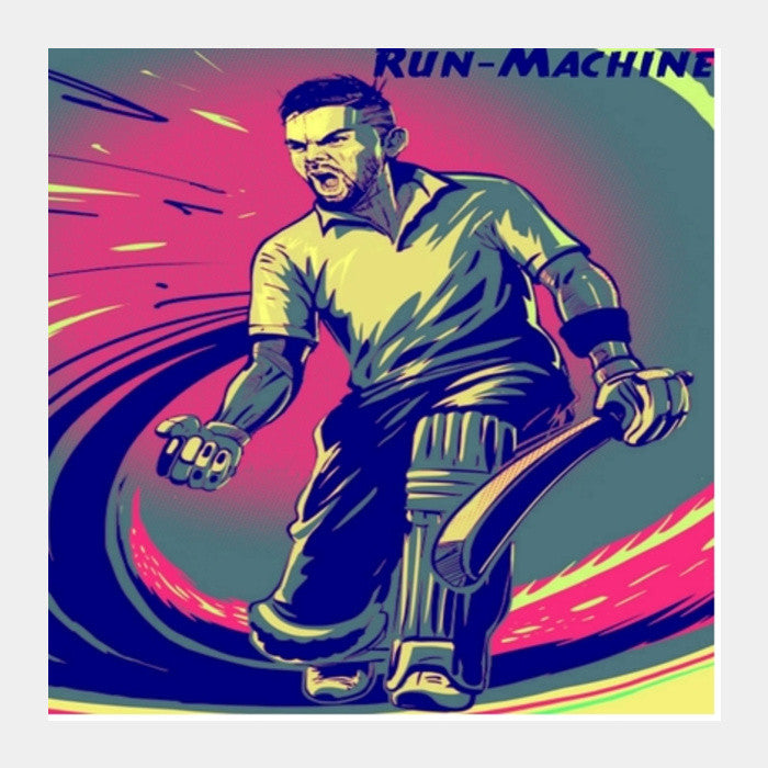 Virat Run-Machine Kohli  Square Art Prints