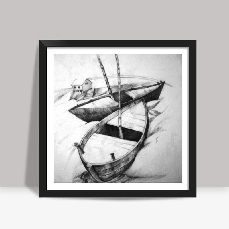 boats Square Art Prints