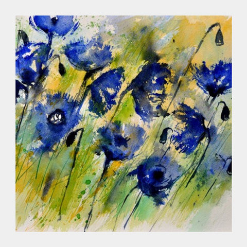 Blue Flowers Square Art Prints PosterGully Specials