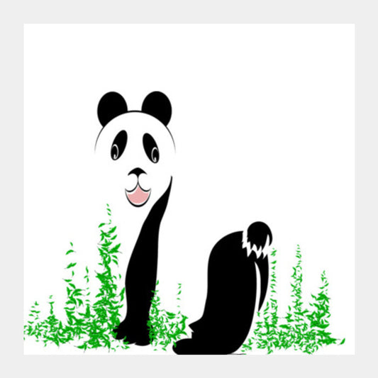 THE PANDA is a symbol of gentleness and strength. it is an auspicious symbol of peace, harmony Square Art Prints