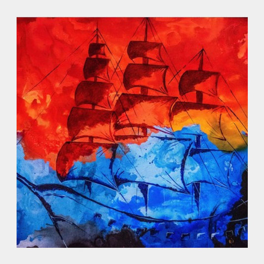 Navy Square Art Prints