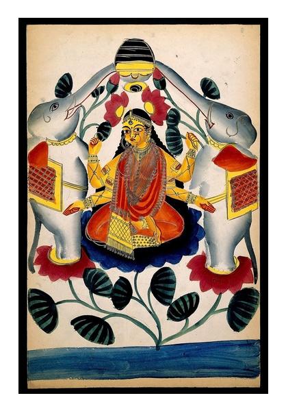 PosterGully Specials, Lakshmi purified by two elephants Wall Art