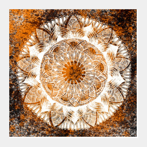 Textured Mandala Square Art Prints