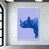 Abstract Rhino Blue Wall Art