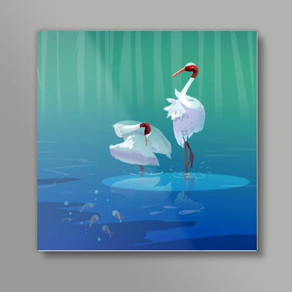 Water Bird Square Art | Raviraj Kumbhar