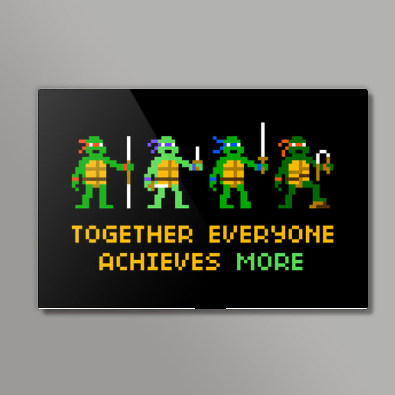Pixelvana - Together everyone achieves more pixel motivational poster Wall Art