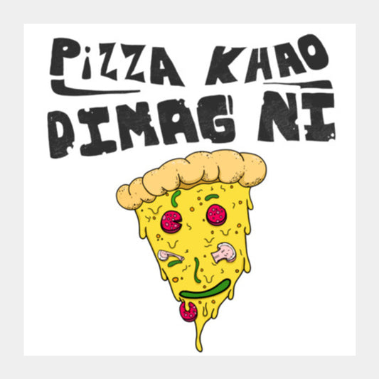 Pizza Khao Dimag Ni Square Art Prints