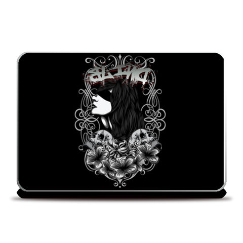 Women With Tattoo Flower Laptop Skins