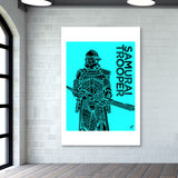 Samurai Trooper : Star Wars Inspired Original Art, Blue, Black, Pop Art, Trendy Graphic Art, Bold, Bright, Intricate Wall Art