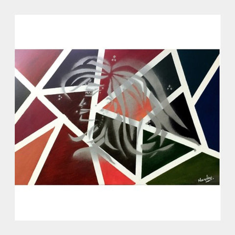 Confidence | Woman | Abstract - Oil & Spray Painting Square Art Prints