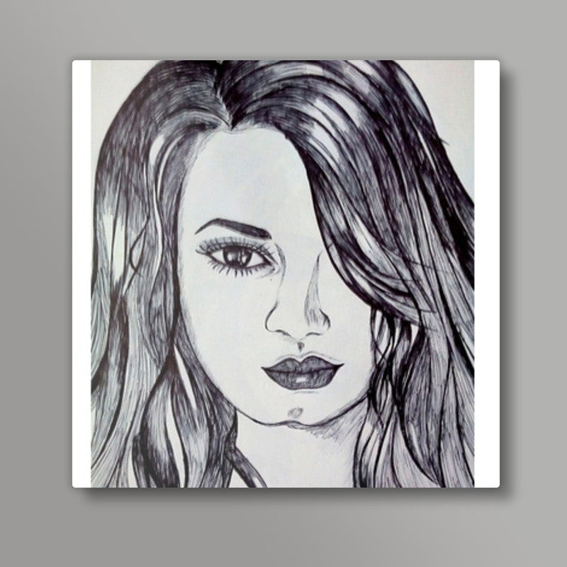 Demi lovato sketch Square Art Prints