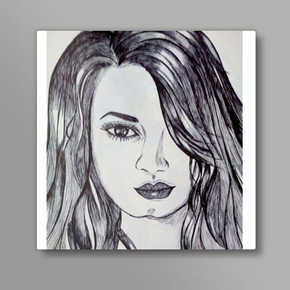 Demi lovato sketch Square Art Prints