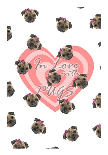 PosterGully Specials, In Love With Pugs Wall Art