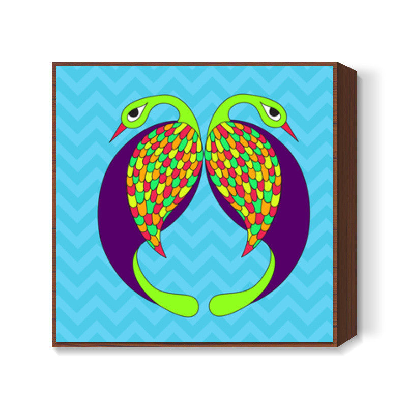 Peacock Love Square Art Prints