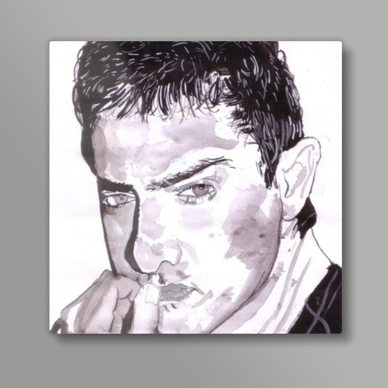 Superstar Aamir Khan is the Thinking Khan Square Art Prints