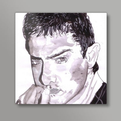 Superstar Aamir Khan is the Thinking Khan Square Art Prints