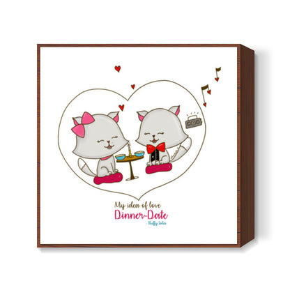 Romantic Kitten Fluffy Tales, My Idea Of Love: Long Drives Square Art Print Square Art Prints