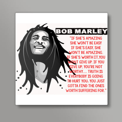 Bob Marley Quote Square Art Prints