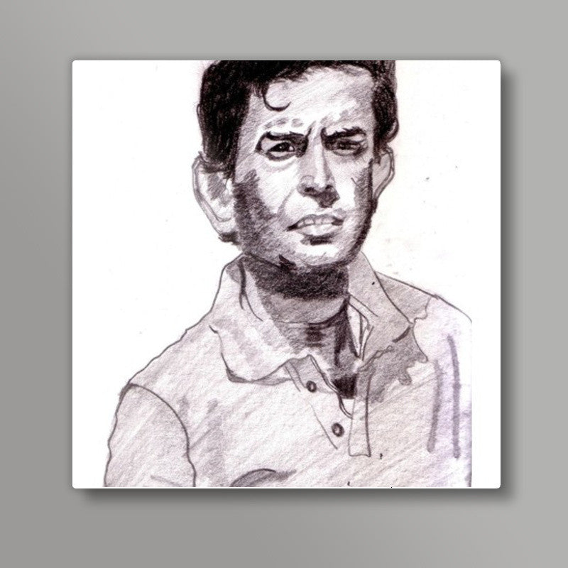 Bollywood star Sanjeev Kumar was one of the most versatile actors of Bollywood Square Art Prints