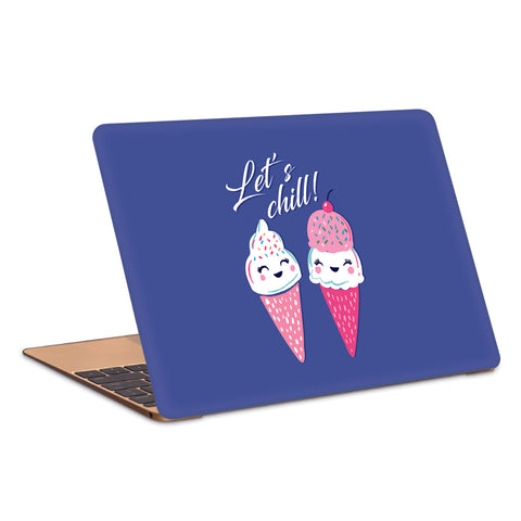Cute Icecreams On A Date Lets Chill Minimal Artwork Laptop Skin