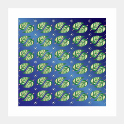 Square Art Prints, Leaf Motif Square Art Print | Madhumita Mukherjee, - PosterGully