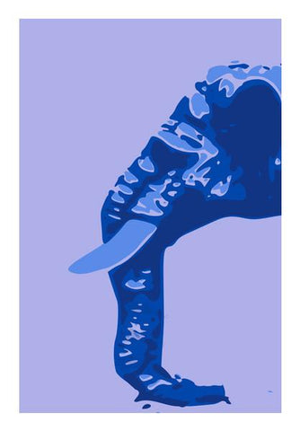 PosterGully Specials, Abstract Elephant Blue Wall Art