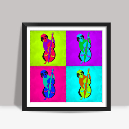 Jazz Man - Double Bass Square Art Prints