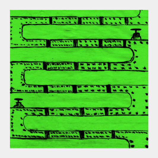 Pipeline Green Square Art Prints