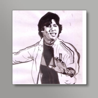 Bollywood superstar Amitabh Bachchan dances to the varied tunes of life Square Art Prints