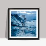 Ocean sea soul quotes Square Art Prints