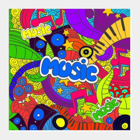 Music Doodle Square Art Prints PosterGully Specials