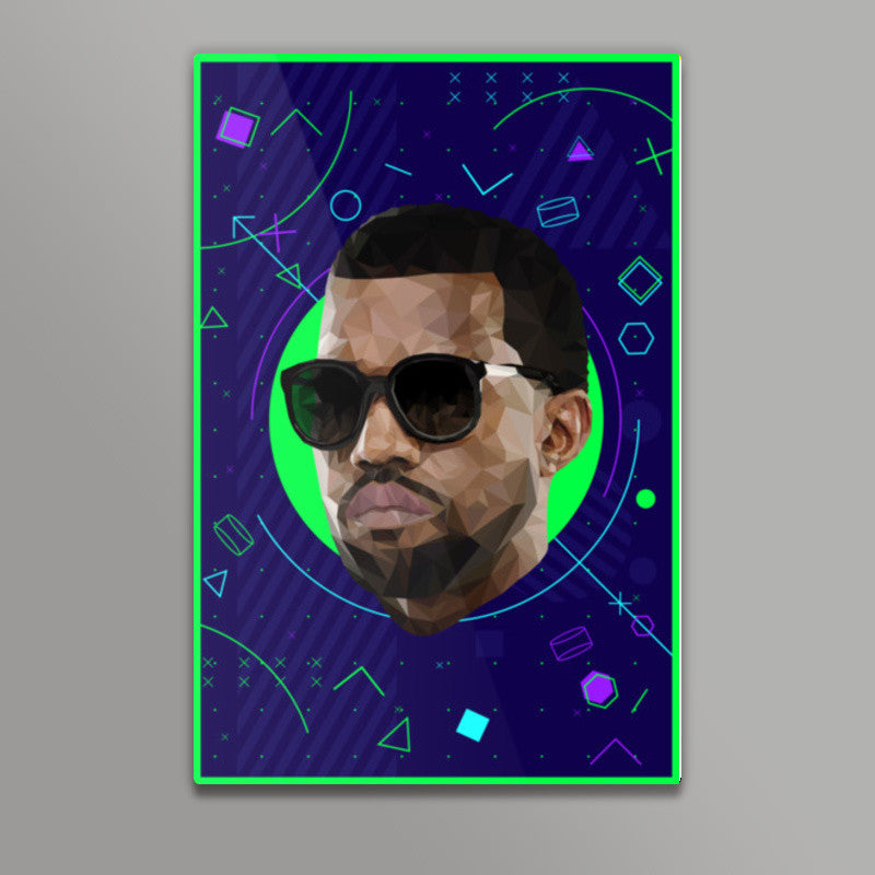 Kanye West Low Poly Wall Art