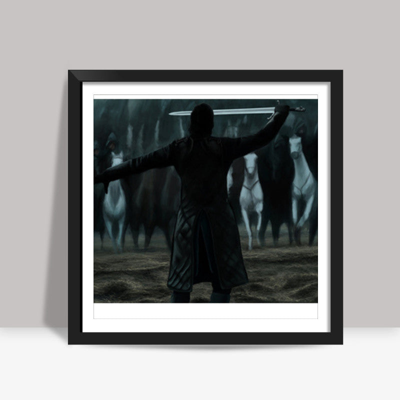 The Battle - Jon Snow - GoT S6 Square Art Prints