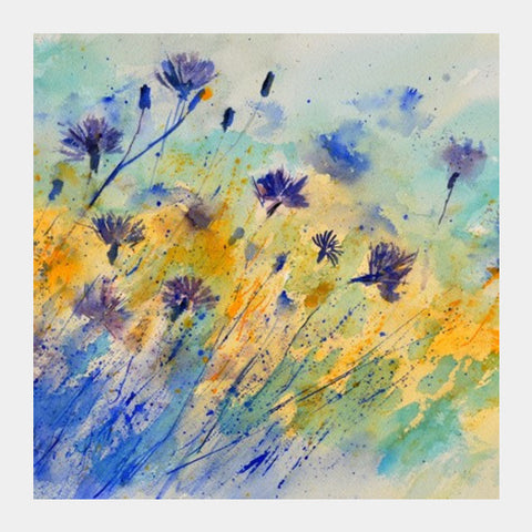 Blue Cornflowers 417 Square Art Prints PosterGully Specials